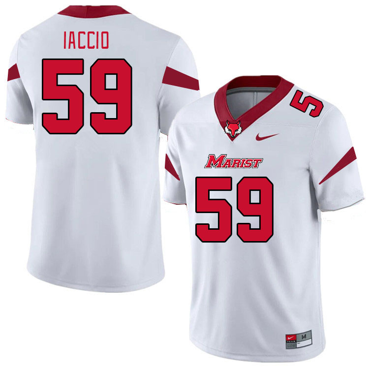 Men-Youth #59 Justin Iaccio Marist Red Foxes 2023 College Football Jerseys Stitched-White